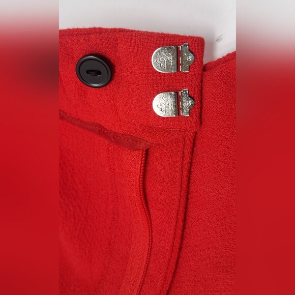 Smythe Canada Women's' Pants Flare Leg Red 100% Wool size 00 27Wx24.5 - Picture 11 of 13
